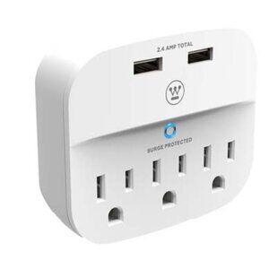 Westinghouse Wall Surge 3: (2) USB Charging Ports & (3) Grounded Outlets - 96004